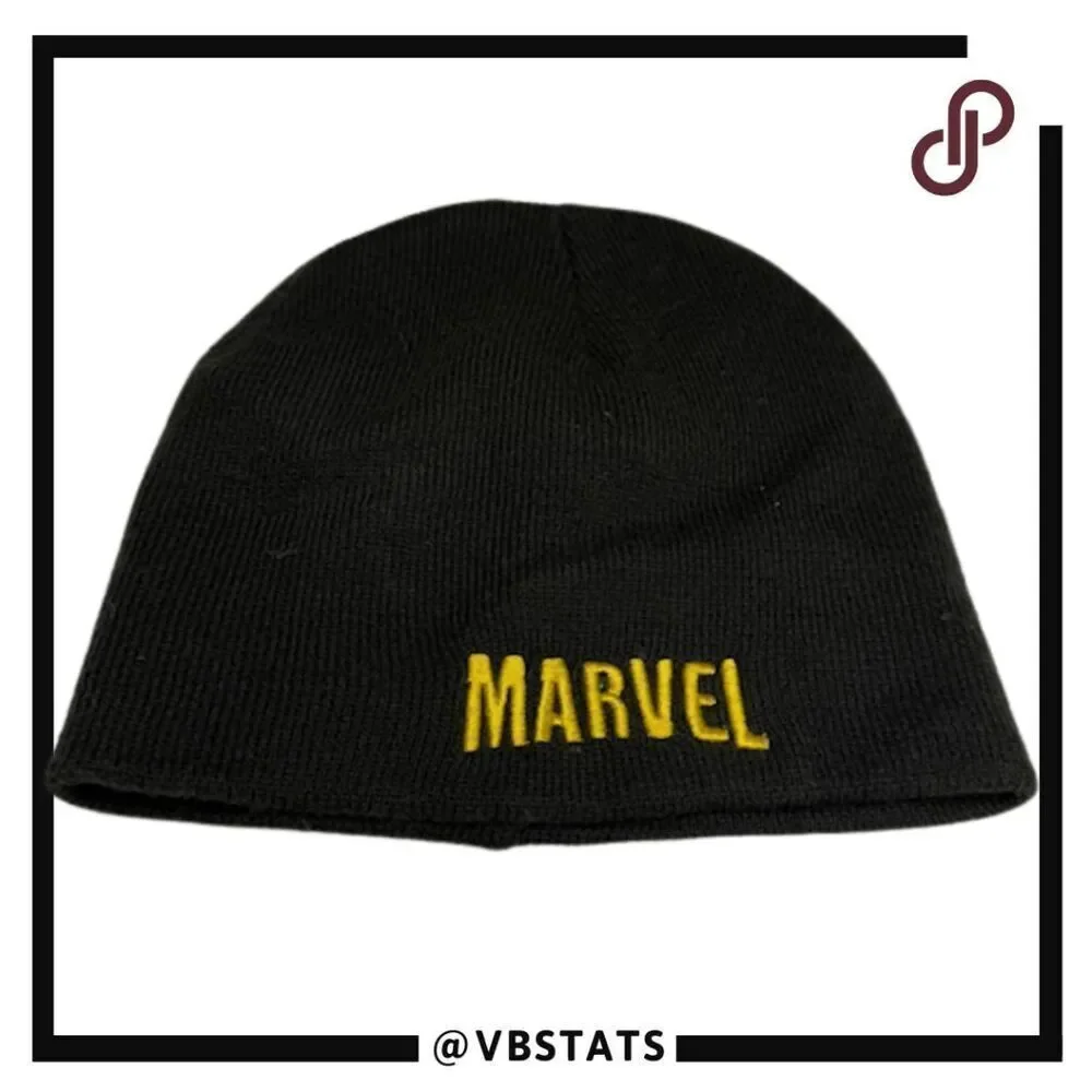Marvel Men's Comics Skull Ball‎ Cap Hat Beanie Black Fitted One Size